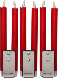 Novaliv Светодиодные конусные свечи с таймером, красные, 8 штук, для использования в помещении - 6 часов горения - натуральный воск, 23 дюйма, красный цвет