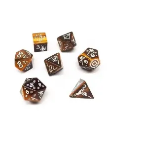 Поликомплект - Приключенческая вечеринка Тигровый глаз (7), Semi Precious Stone Dice (Level Up Dice)