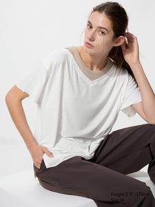 Футболка AIRism relaxed с V-вырезом Uniqlo, 00 white
