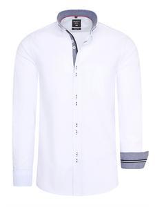 Повседневная рубашка с элегантными контрастными элементами белого цвета Rusty Neal