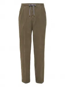 Прямые брюки из хлопка Brunello Cucinelli, коричневый