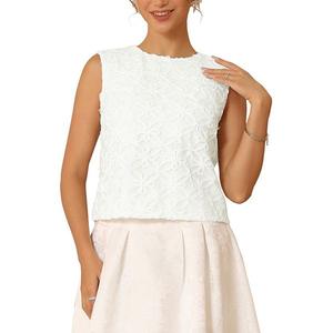 Женский цветочный 3D топ-блузка без рукавов с круглым вырезом Inspire Chic