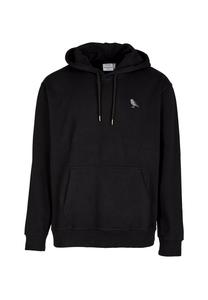 Свитер с капюшоном на молнии Cleptomanicx Sweatshirt Embro Gull Mono, черный
