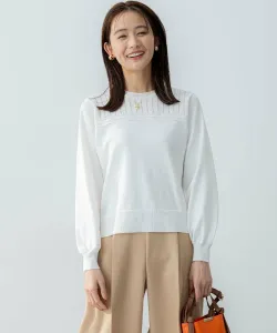 Пуловер ажурной вязки Suite L, цвет Ivory [002]