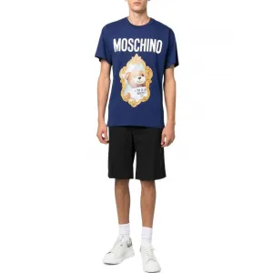 MOSCHINO Футболка мужская Blue Crew Neck Straight Fit