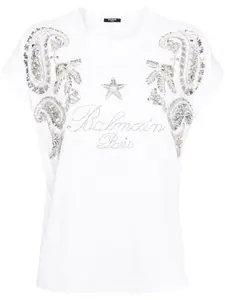 Футболка с кристаллами BALMAIN, белый