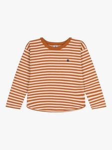 Детская полосатая футболка с длинным рукавом Petit Bateau, Ecureuil/Avalanche