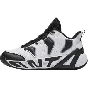 Детские баскетбольные кроссовки с нескользящей подошвой, устойчивые к истиранию и низким верхом для подростков Antakids, белый/черный