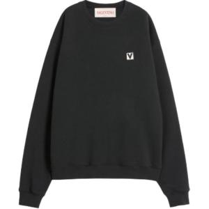 Свитшот с вышитым логотипом Valentino, черный