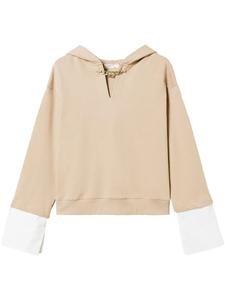Толстовка с капюшоном TWINSET Oval T с цепочкой, нейтральный