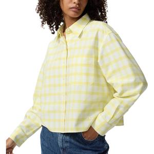 Uniqlo Женская рубашка с желтым лацканом