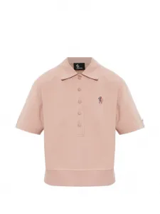 Поло с нашивкой-логотипом Moncler Grenoble, розовый