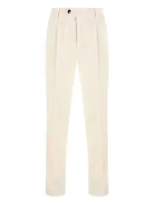 Брюки из вельвета со складками спереди Brunello Cucinelli, белый