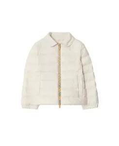 Детская нейлоновая пуховая куртка в клетку - для малышей и для взрослых. Burberry, серый