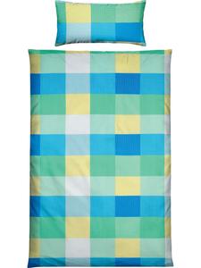 Постельное белье из сирсакера в сине-зеленом цвете Erwin Müller, 135x200 см (80x80 см)
