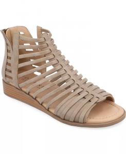 Женские босоножки-гладиаторы Delilah Sliver на танкетке Journee Collection, коричневый/бежевый