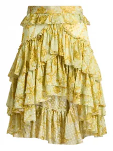 Мини-юбка с цветочным мотивом в горошек Etro, желтый