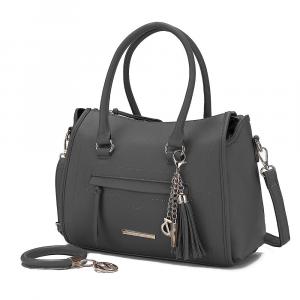 Коллекция MKF Сумка Valeria с ремешком Брелок для ключей с подвеской M от Mia K MKF Collection, цвет Charcoal