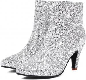 Женские ботильоны Alyaafifa на каблуке, зауженный носок, закрытые, с каблуком 3,5 дюйма, с молнией, классические вечерние, для офиса, элегантная обувь