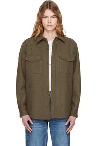 A.P.C. Зеленая шерстяная рубашка