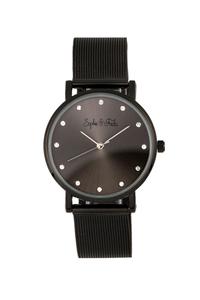 Часы-браслет Savannah Mesh с кристаллами Swarovski Sophie and Freda, черный