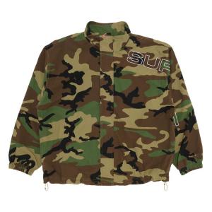 Спортивная куртка Supreme Spellout Embroidered Ripstop Track Jacket, Woodland Camo