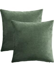 Erwin Müller Вельветовые наволочки, комплект из 2 штук, цвет «Глазго», оливковый