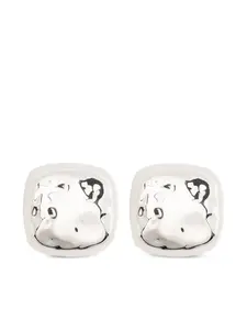 Серьги квадратной формы Déhanche, серебристый