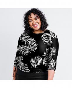 Купальный топ и плавки/бюстгальтеры Margaux больших размеров Calypsa, Black palms