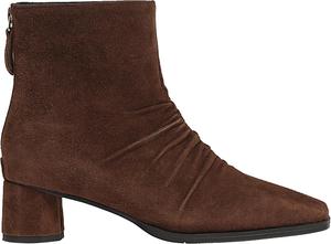 Женские ботильоны с массивным каблуком, на низком каблуке, с закрытым заостренным носком, короткие ботинки с боковой молнией, для работы и офиса, классические модные ботильоны SYHXYHEG, Brown