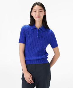 вязаное поло с косами