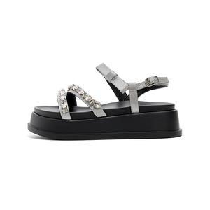 ST&SAT Женские сандалии на одной застежке серые, цвет Gray