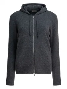 Кардиган на молнии с капюшоном Drumohr, серый