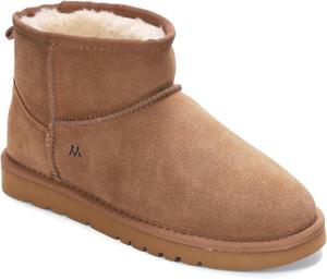 Женские ботильоны mykos Kora Short Wide из замши, высота 5,25 дюйма, на молнии - водо- и пятнистостойкие - с роскошной стелькой из овчины - уютный, классический повседневный стиль для повседневной носки, Chestnut