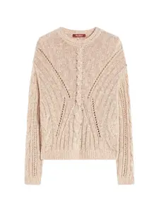 Вязаный топ натурального цвета Max Mara, бежевый