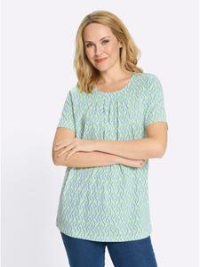 Sieh an! Длинная футболка небесно-голубого цвета с принтом "резеда"