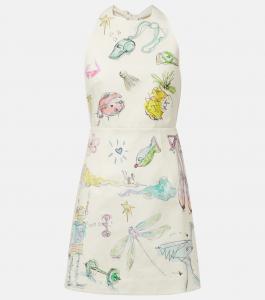 Мини-платье из хлопка с принтом Court Alémais, кремовый