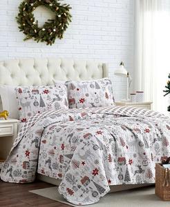 Коллекция оверсайзных двусторонних одеял из трех предметов Holly Jolly Lane Southshore Fine Linens, мультиколор