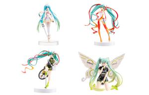 Набор Hatsune Miku Glass Factory Racing Miku 2015 2017 из 4 фигурок, комплект, бонусный подарок scale figures BANPRESTO