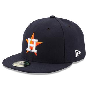 Мужская темно-синяя шляпа New Era Houston Astros Home Authentic Collection On Field 59FIFTY Performance приталенная шляпа