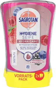Дозатор мыла No Touch Blackberry  Forest Fruits Hydra Care сменная упаковка (2x250 мл) 500 мл Sagrotan