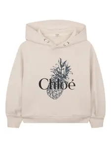 Худи с принтом Chloé Kids, бежевый