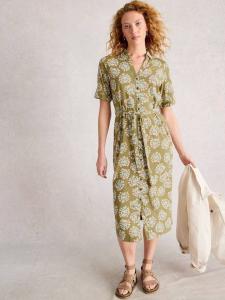 Платье-рубашка Annie Floral Jersey White Stuff, Green/Multi