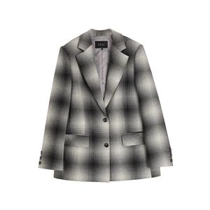 ELLE Женский деловой костюм серый в клетку