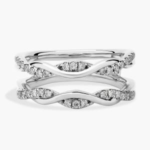 Бриллиантовая вставка с двойным витком из белого золота 14 карат (1/4 карата). Blue Nile