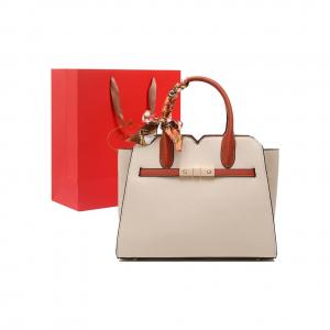 PAYOT Синтетическая кожа свадебная сумка через плечо большая женская бежевая бордовая бежевая и коричневая, Ecru & Brown