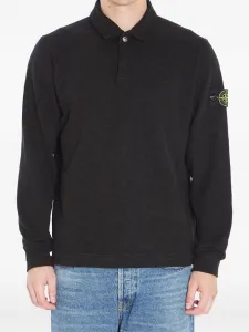 Рубашка-поло с эмблемой Stone Island, черный