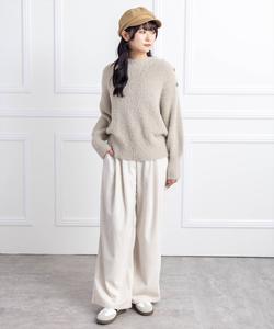 Вязаный топ с длинными рукавами и золотыми пуговицами [очень удобный, пушистый, универсальный вязаный]