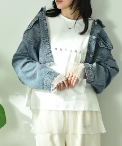 Свободная джинсовая куртка с бахромой по низу Interplanet, цвет Blue