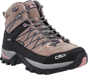 Водонепроницаемые женские трекинговые ботинки CMP RIGEL - легкие кожаные кроссовки для троп с поддержкой голеностопа, амортизацией и сцеплением на любой поверхности, Cenere